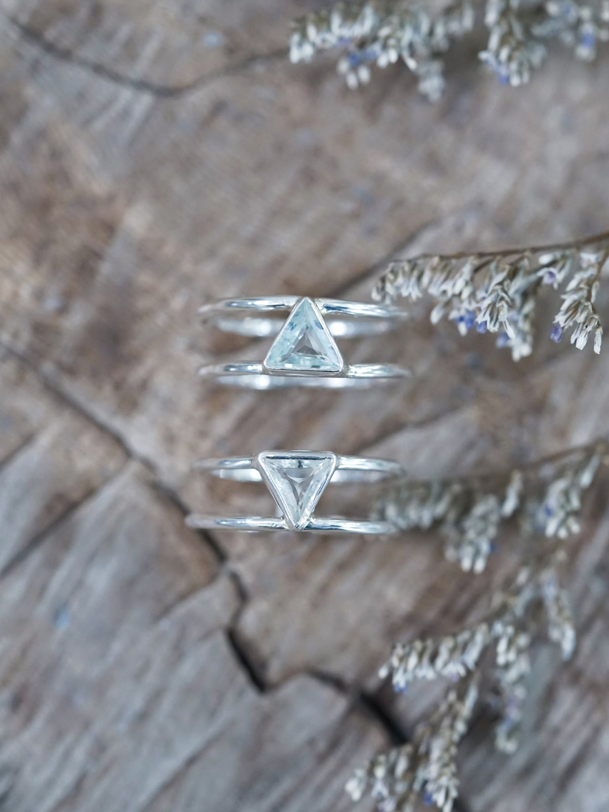 Triangle Aquamarine Ring - Gardens of the Sun | Ethical Jewelry