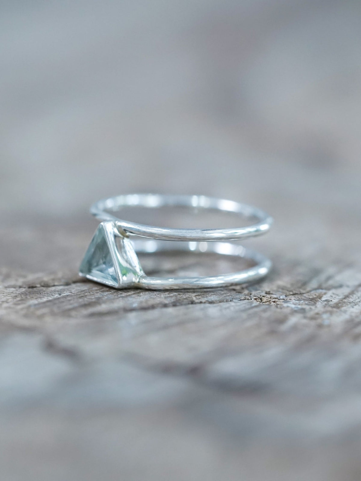 Triangle Aquamarine Ring - Gardens of the Sun | Ethical Jewelry