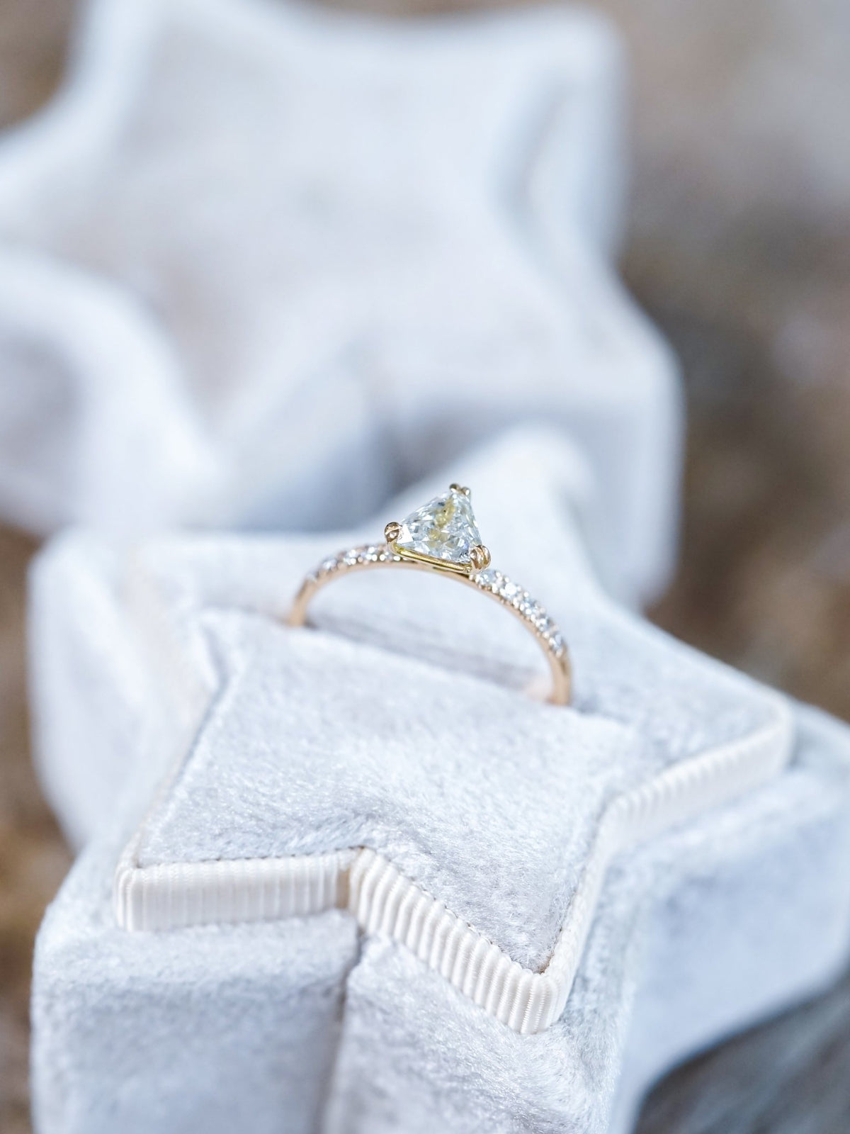 Triangular Diamond Ring in Ethical Gold - Gardens of the Sun | Ethical Jewelry