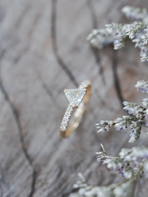 Triangular Diamond Ring in Ethical Gold - Gardens of the Sun | Ethical Jewelry