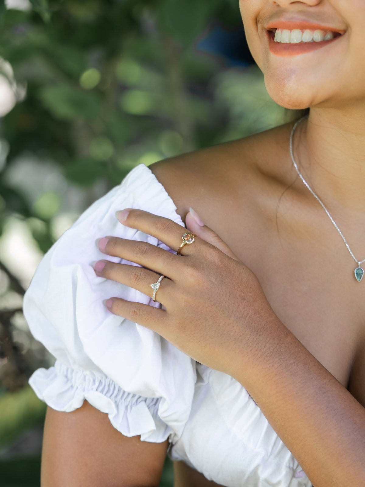 Diamond ring store and necklace