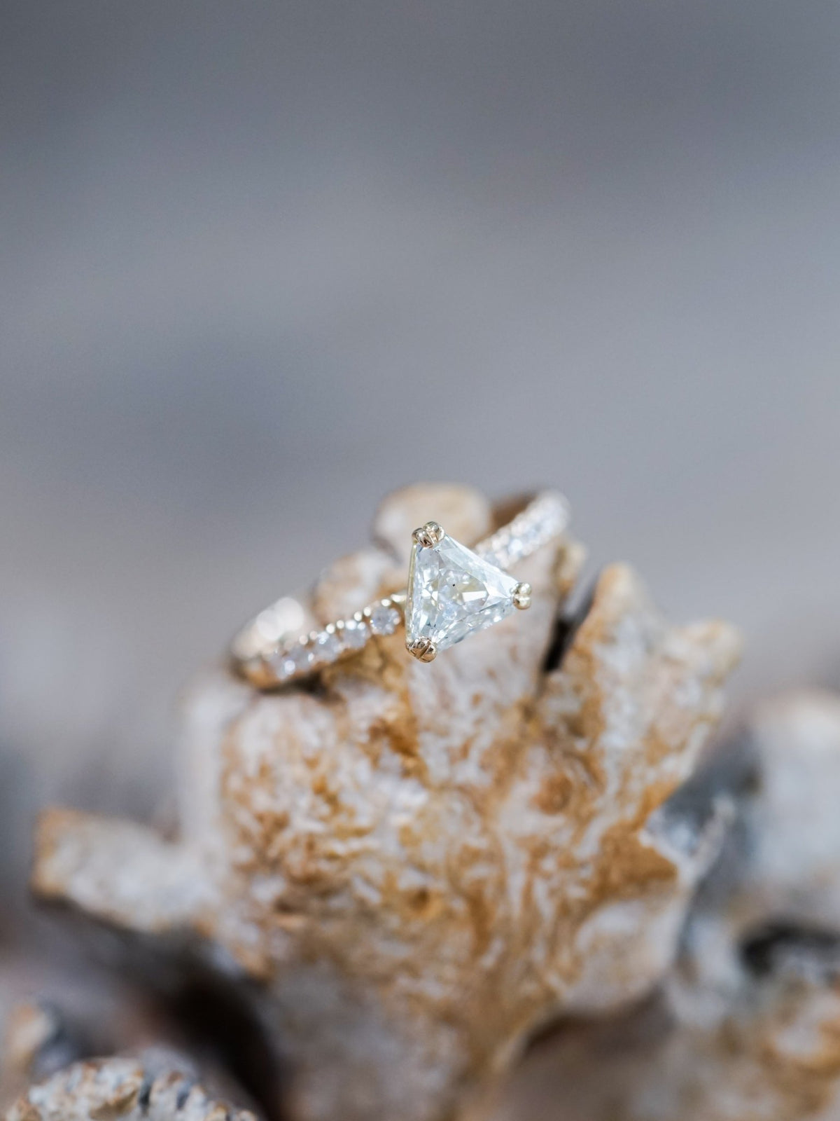 Marquise Salt and Pepper Diamond Ring in Ethical Gold - Gardens of the Sun