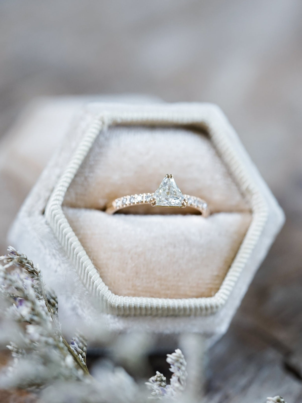Triangular Diamond Ring in Ethical Gold - Gardens of the Sun | Ethical Jewelry