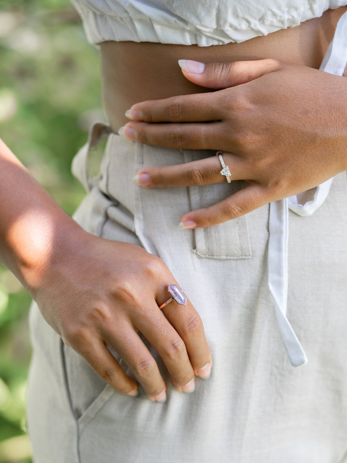 Triangular Diamond Ring in Ethical Gold - Gardens of the Sun | Ethical Jewelry