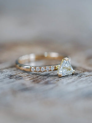 Triangular Diamond Ring in Ethical Gold - Gardens of the Sun | Ethical Jewelry