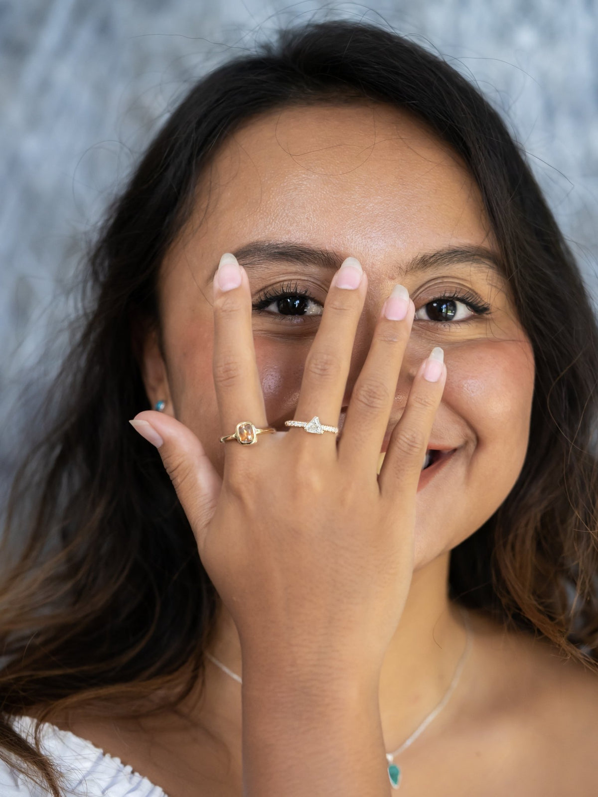 Triangular Diamond Ring in Ethical Gold - Gardens of the Sun | Ethical Jewelry