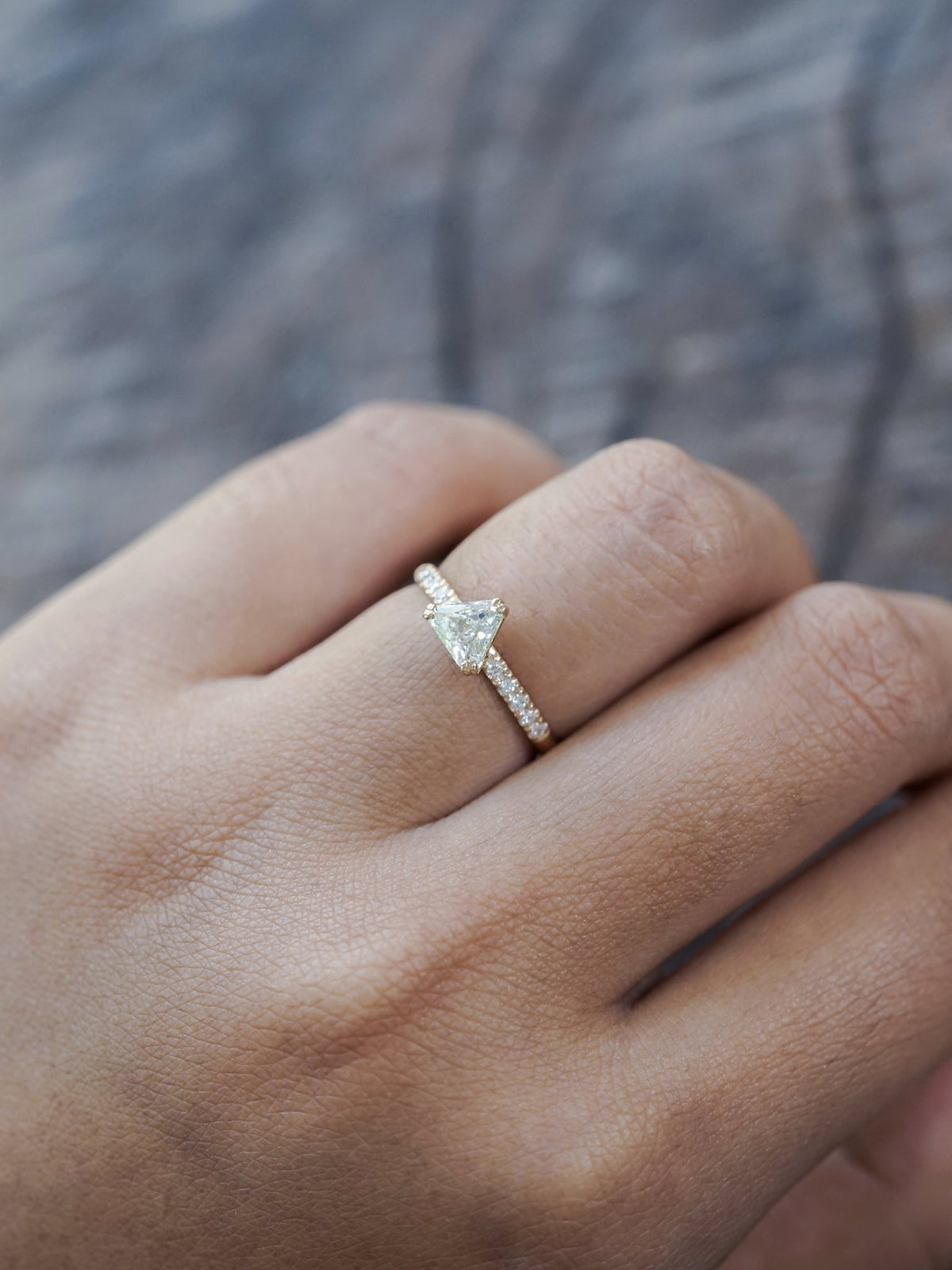 Triangular Diamond Ring in Ethical Gold - Gardens of the Sun | Ethical Jewelry