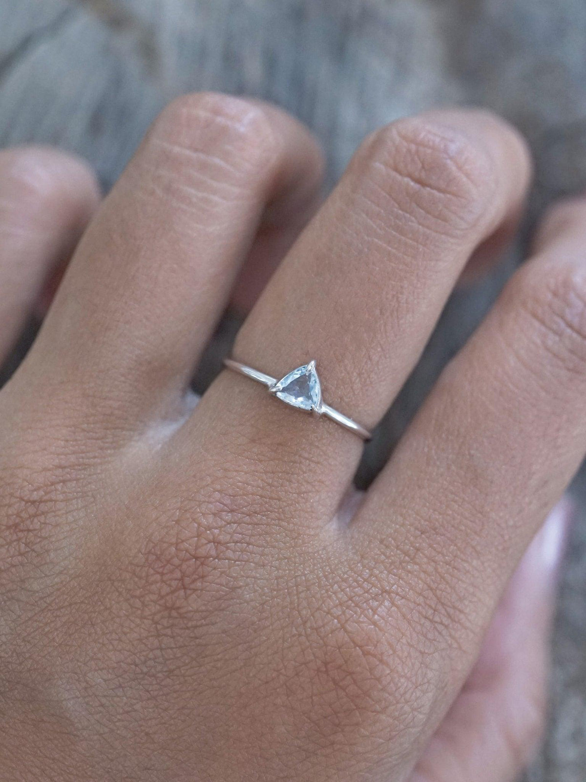 Trillion Aquamarine Ring - Gardens of the Sun | Ethical Jewelry