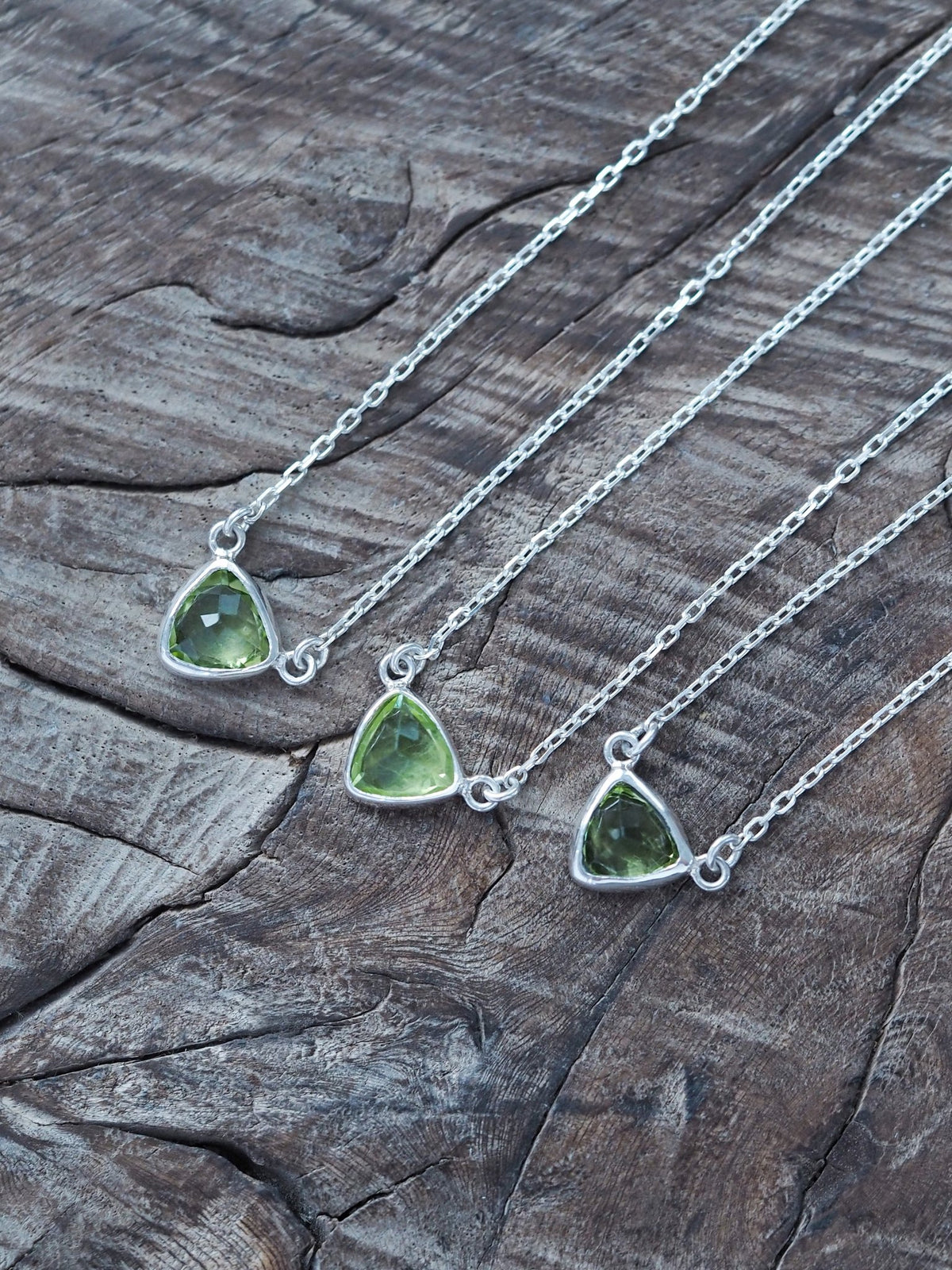 Trillion Peridot Necklace - Gardens of the Sun | Ethical Jewelry