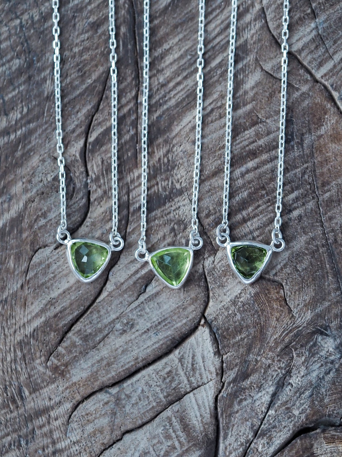 Trillion Peridot Necklace - Gardens of the Sun | Ethical Jewelry