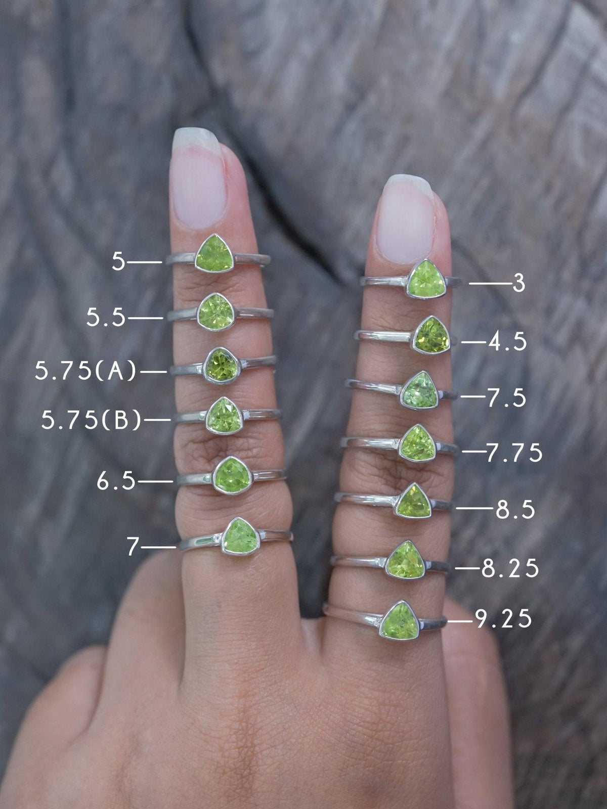 Trillion Peridot Ring - Gardens of the Sun | Ethical Jewelry
