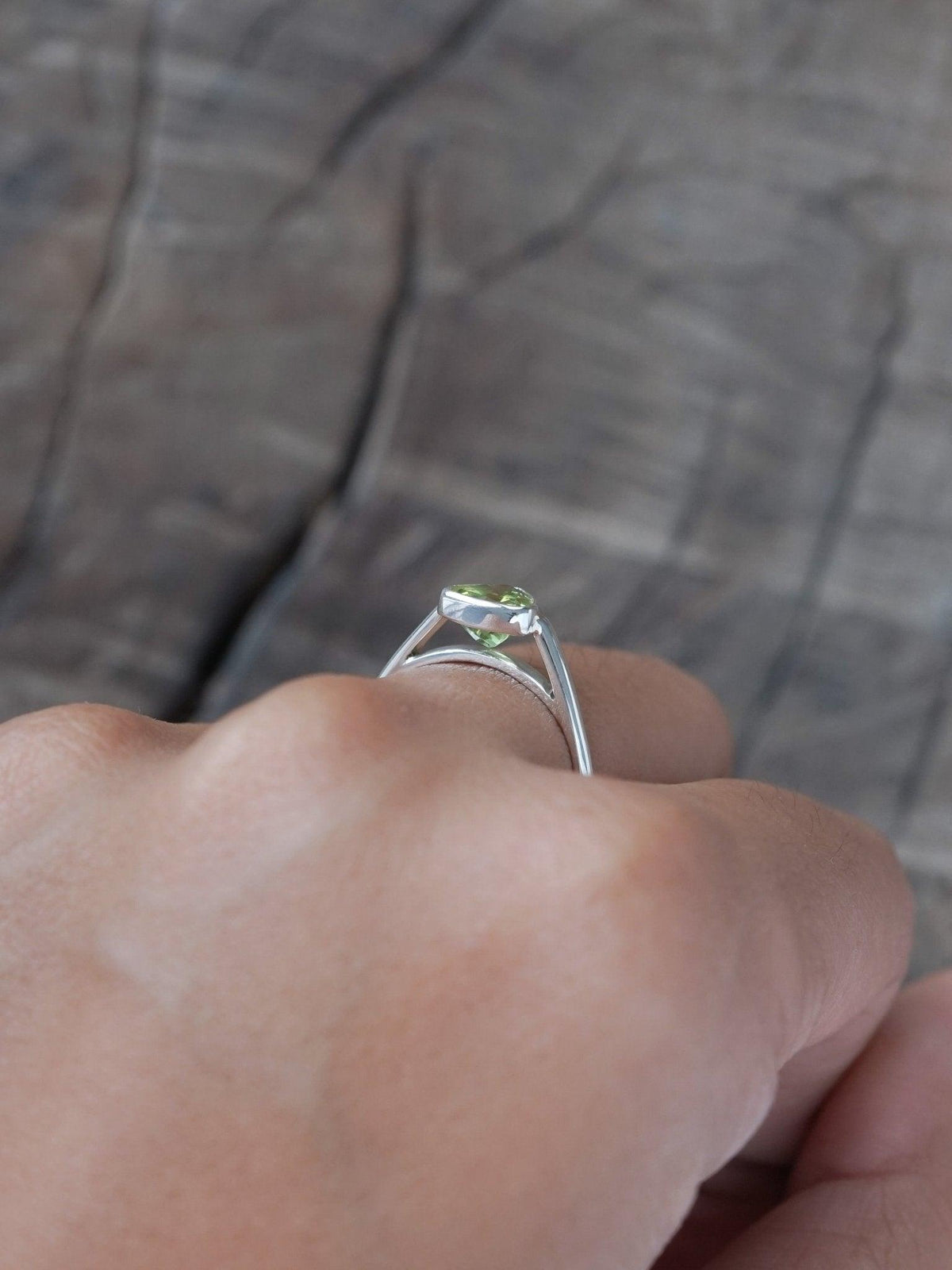 Trillion Peridot Ring - Gardens of the Sun | Ethical Jewelry