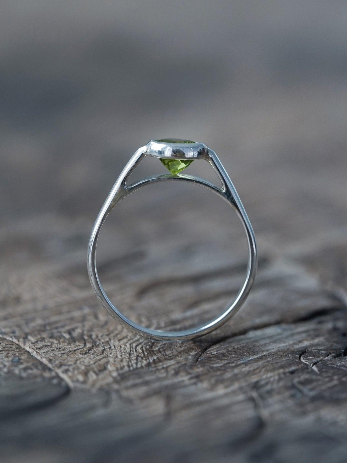 Trillion Peridot Ring - Gardens of the Sun | Ethical Jewelry