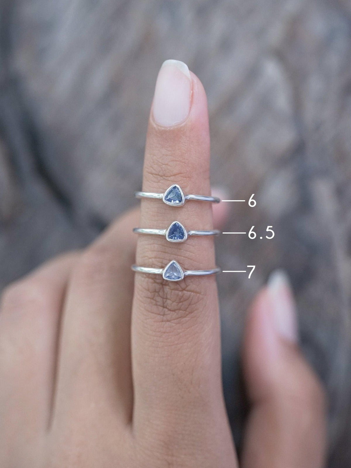 Trillion Tanzanite Ring - Gardens of the Sun | Ethical Jewelry
