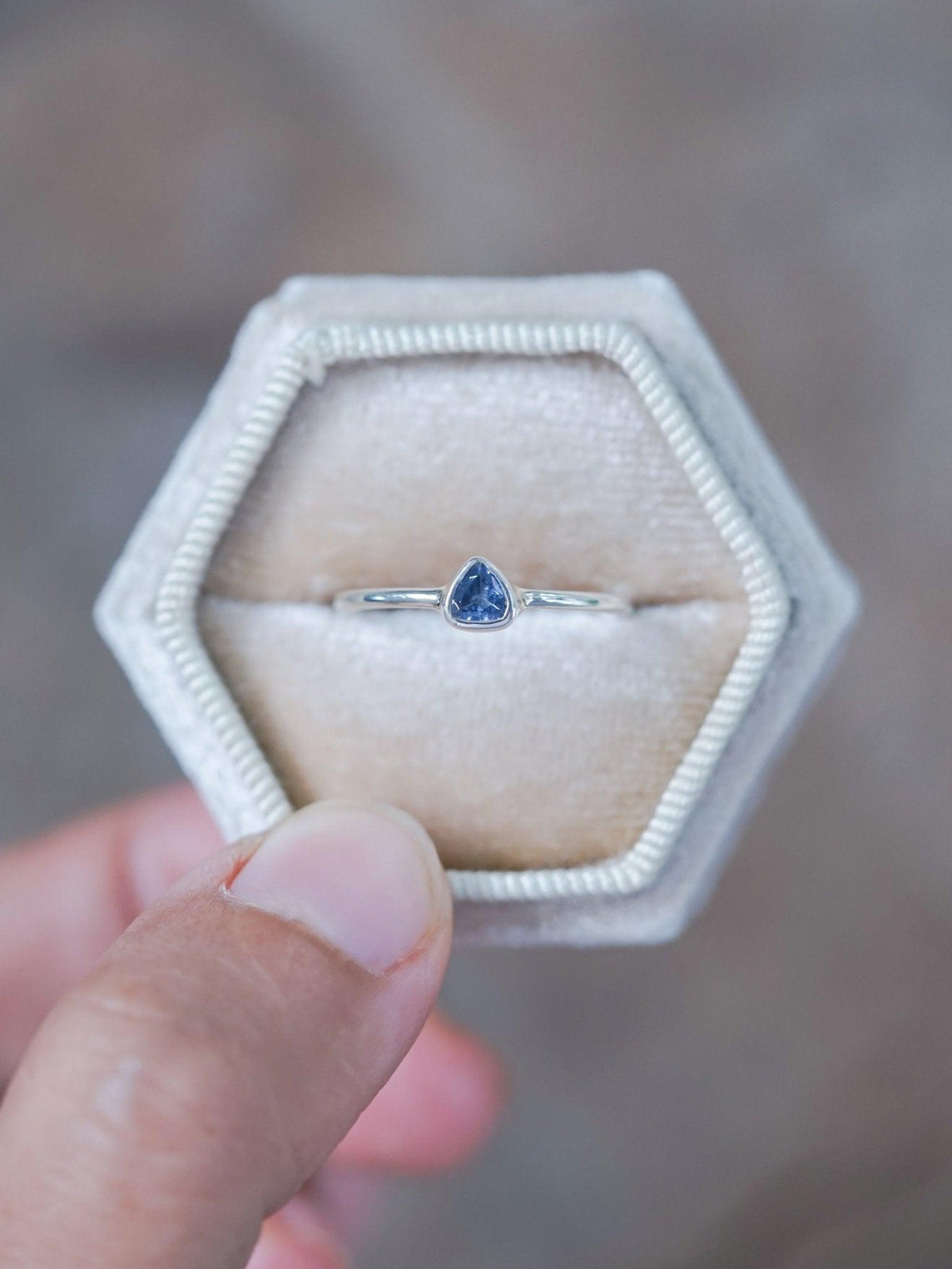 Trillion Tanzanite Ring - Gardens of the Sun | Ethical Jewelry