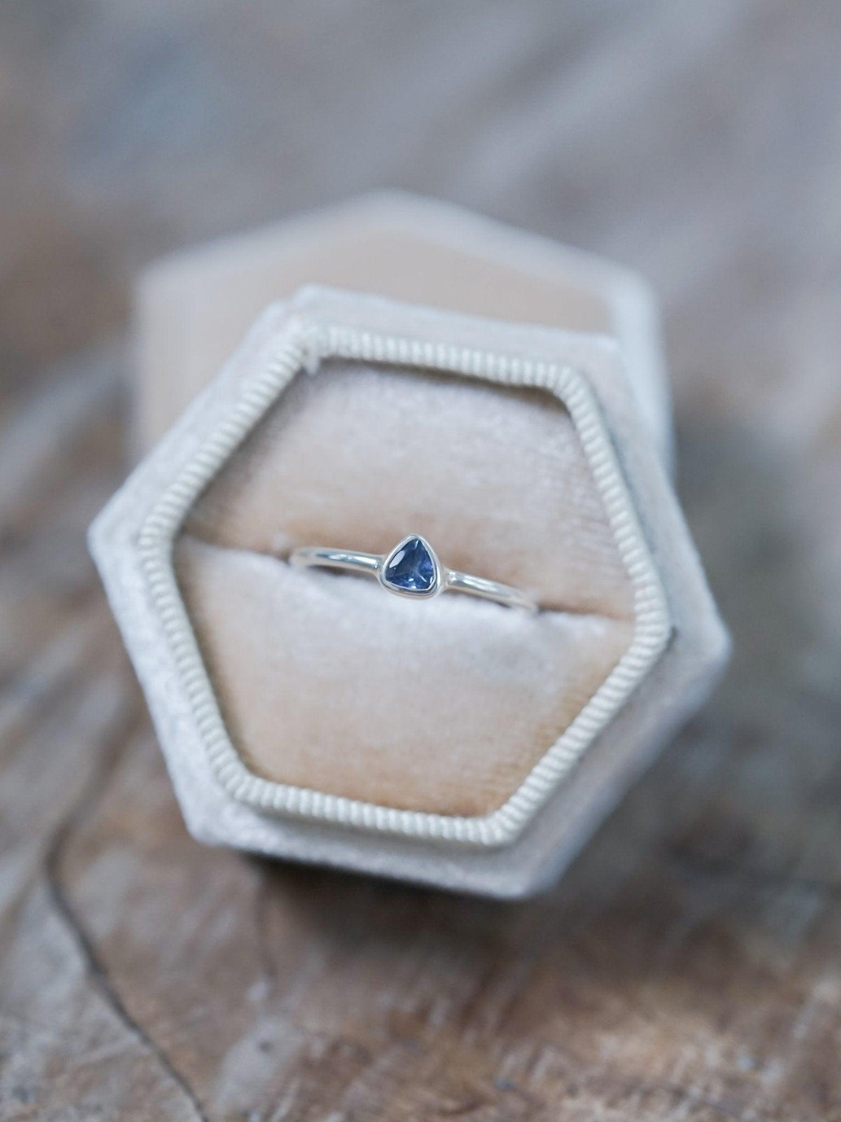 Trillion Tanzanite Ring - Gardens of the Sun | Ethical Jewelry