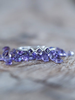 Triple Amethyst Ring - Gardens of the Sun | Ethical Jewelry