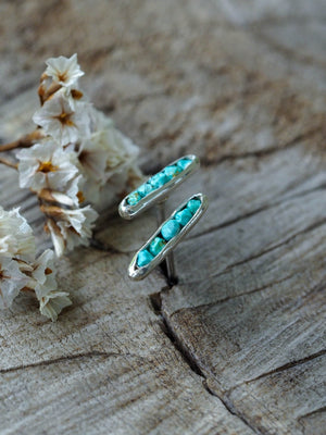Turquoise Earrings with Hidden Gems - Gardens of the Sun | Ethical Jewelry