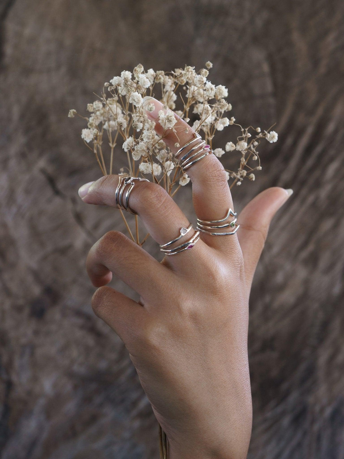 V-shaped Nesting Band - Gardens of the Sun | Ethical Jewelry