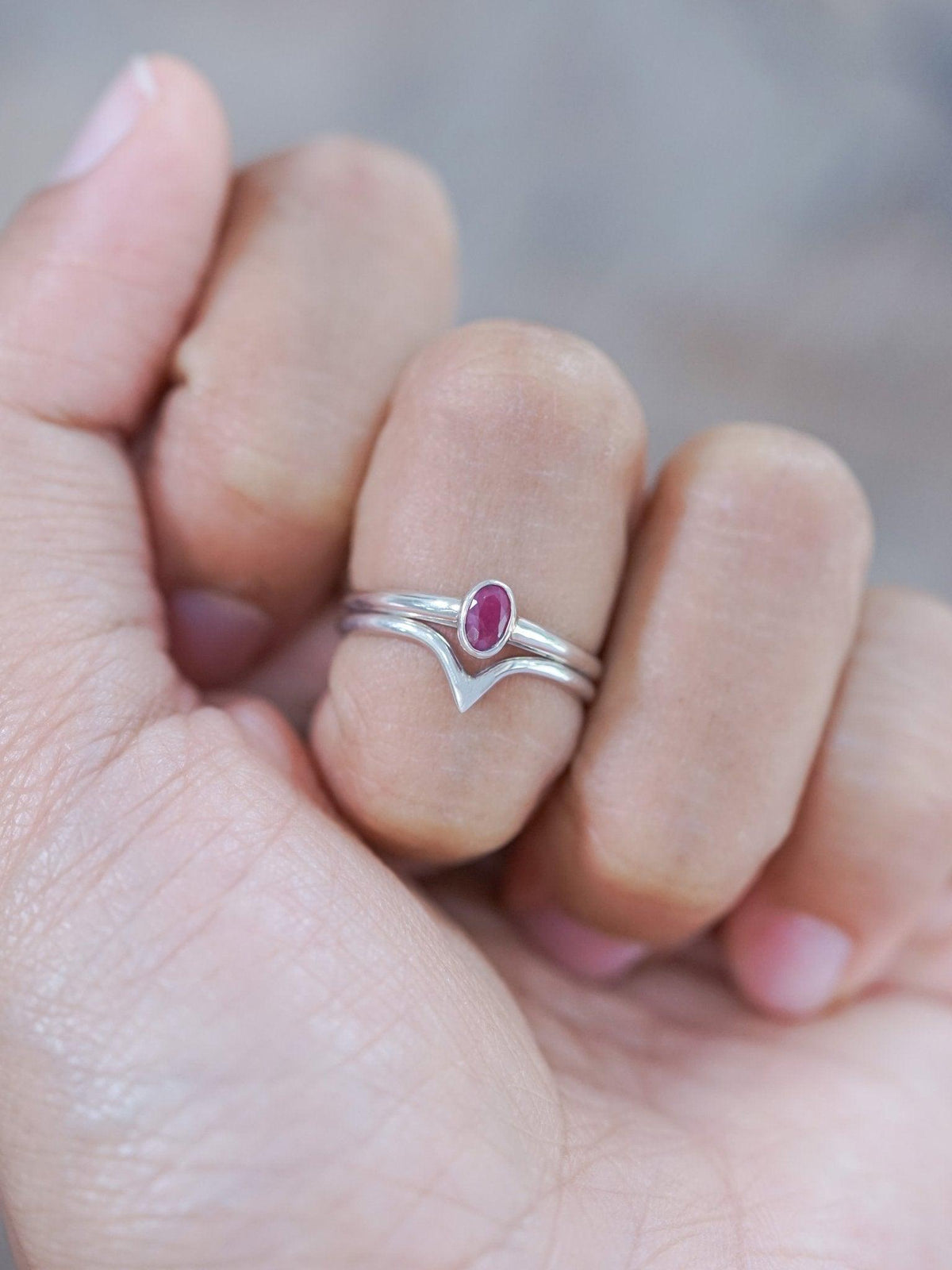 V-shaped Nesting Band - Gardens of the Sun | Ethical Jewelry