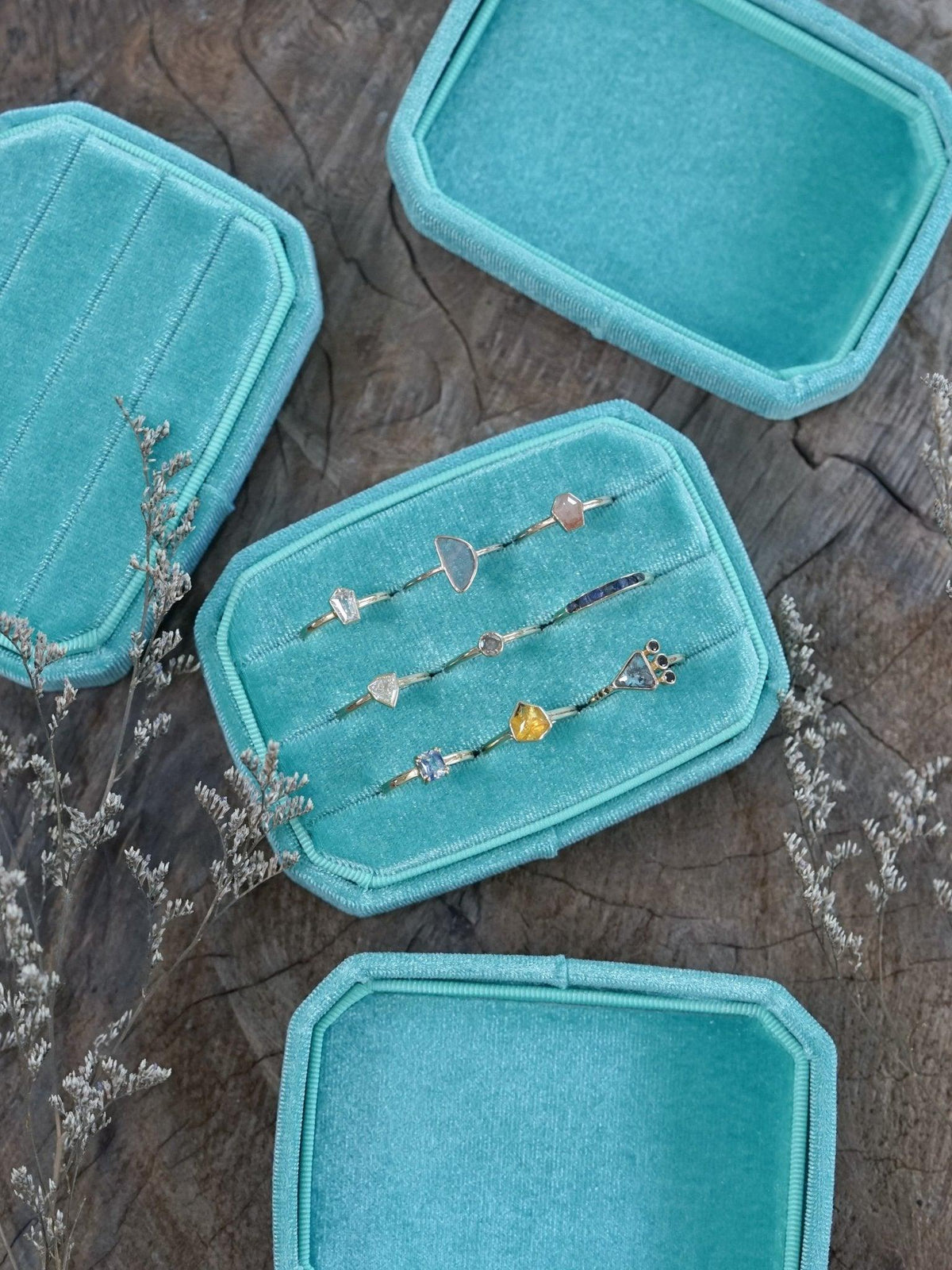 Velvet Multi Ring Box - Gardens of the Sun | Ethical Jewelry