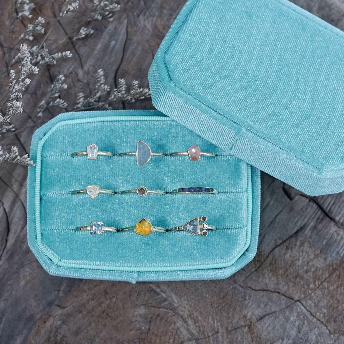 Velvet Multi Ring Box - Gardens of the Sun | Ethical Jewelry
