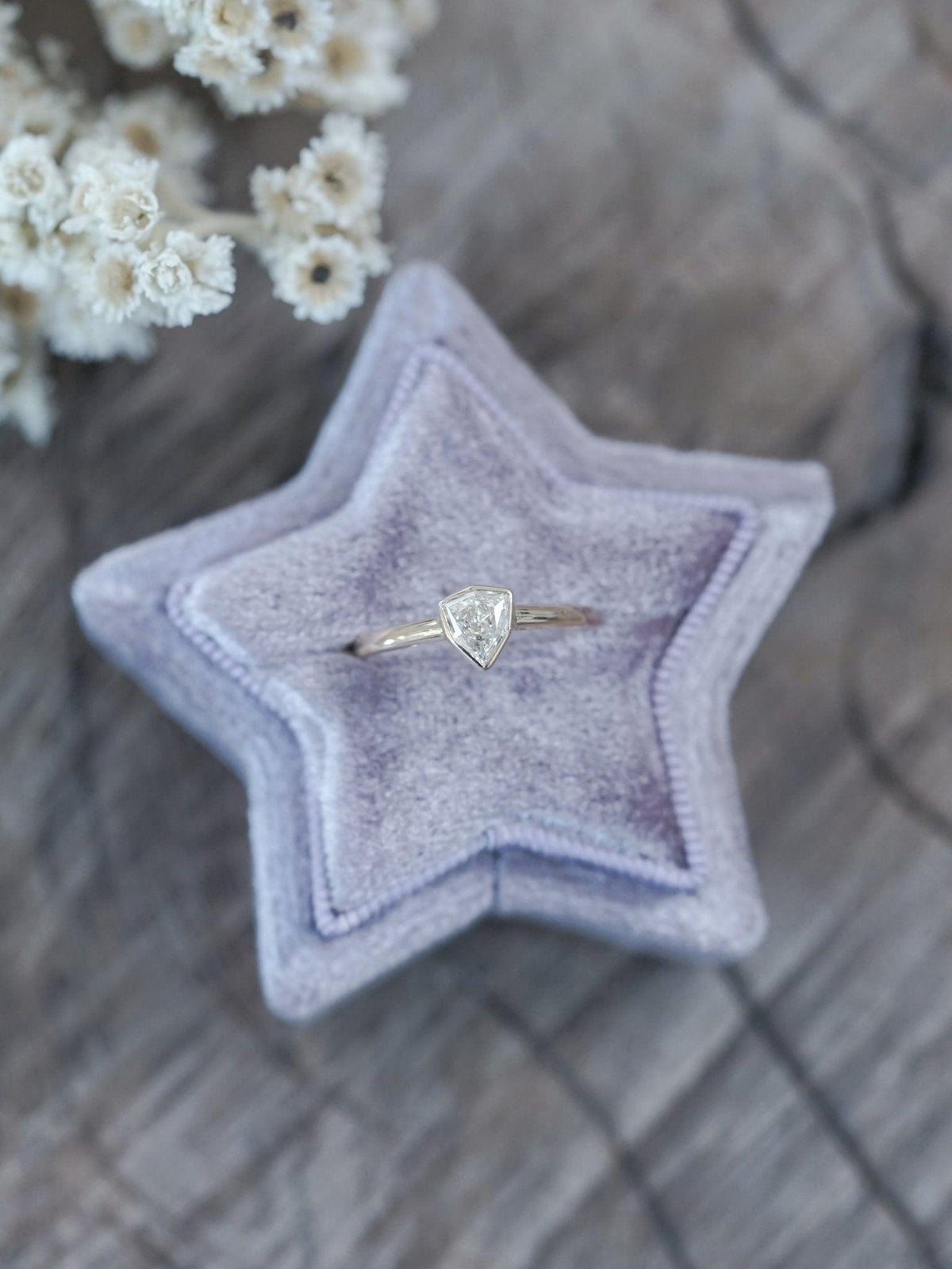 Velvet Ring Box with Gold Trim