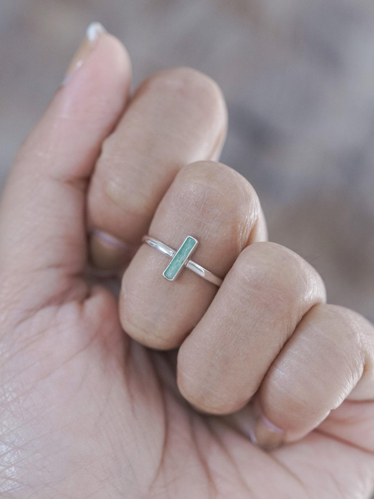 Vertical Emerald Crystal Ring - Gardens of the Sun | Ethical Jewelry