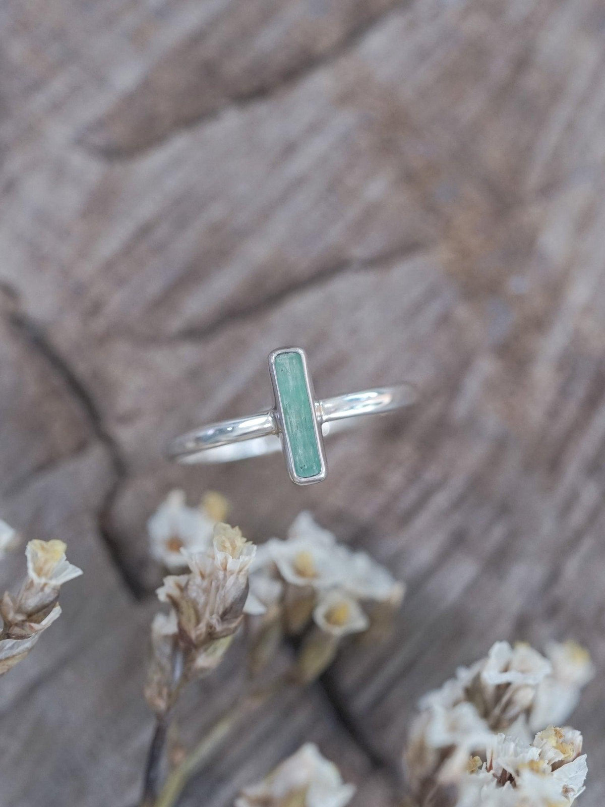 Vertical Emerald Crystal Ring - Gardens of the Sun | Ethical Jewelry