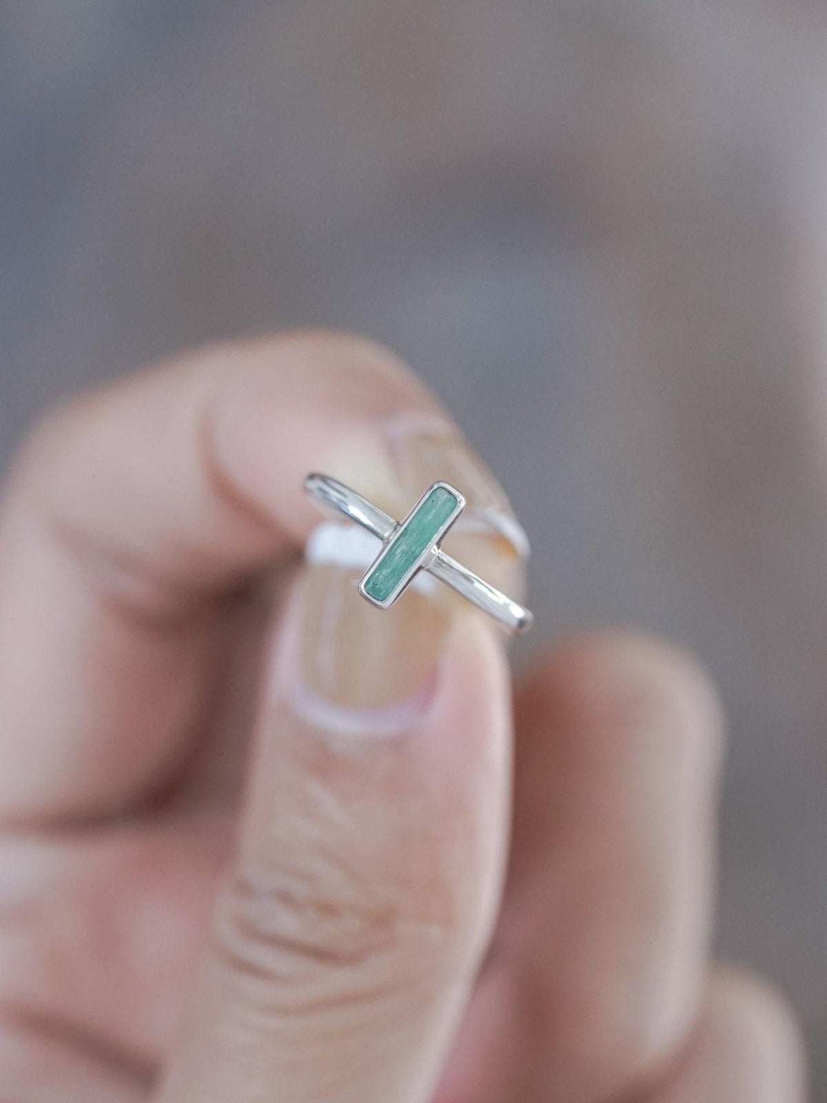 Vertical Emerald Crystal Ring - Gardens of the Sun | Ethical Jewelry