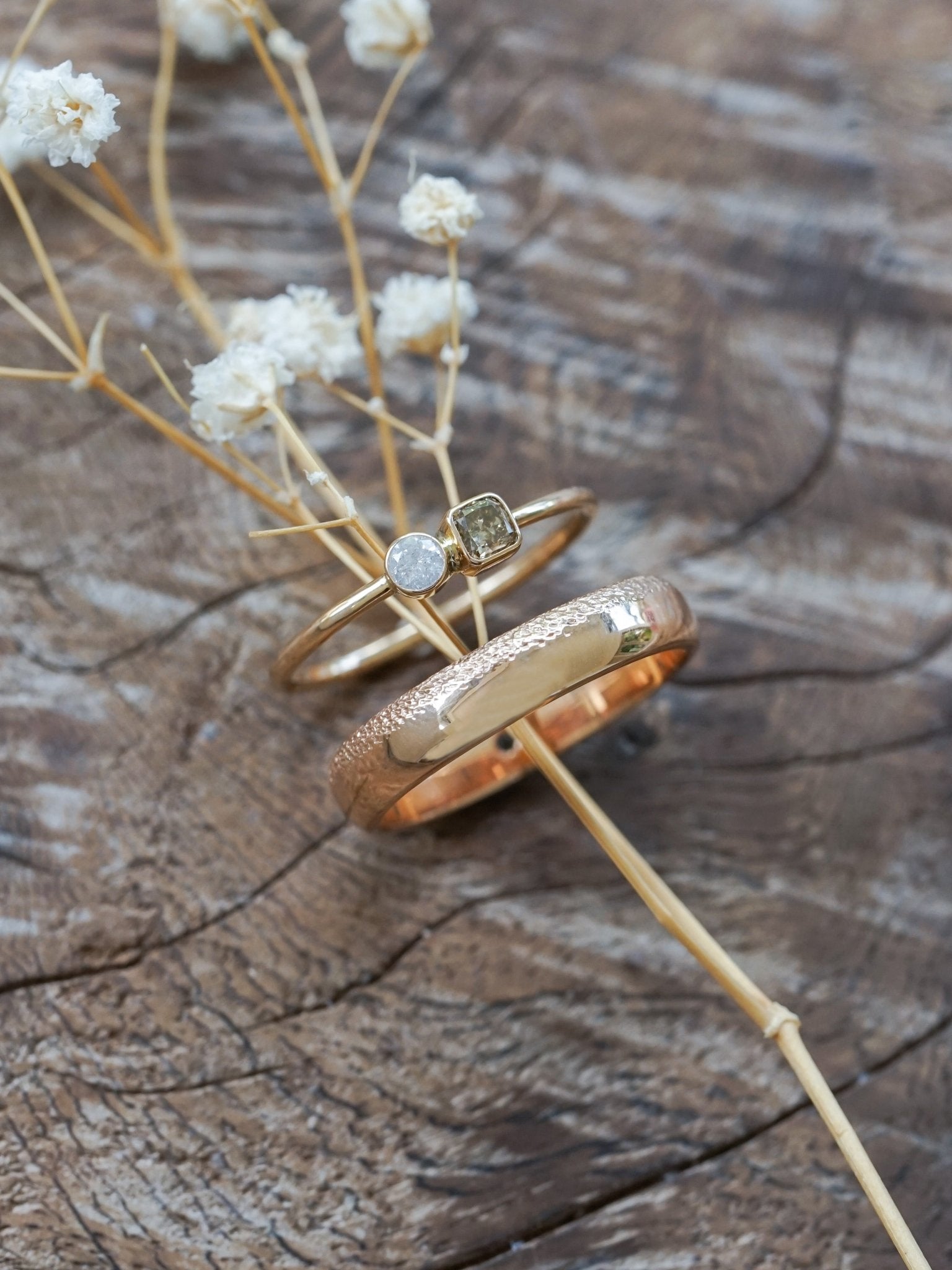 Wabi Sabi Wedding Band in Rose Gold - Gardens of the Sun