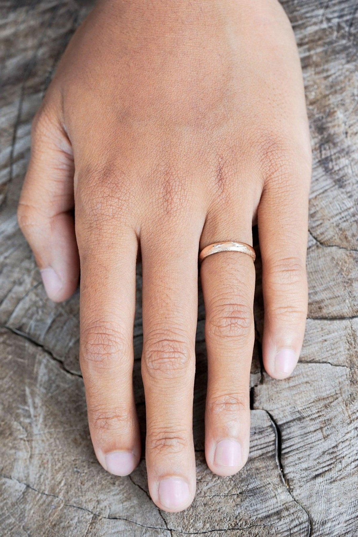 Wabi Sabi Wedding Band in Rose Gold - Gardens of the Sun | Ethical Jewelry
