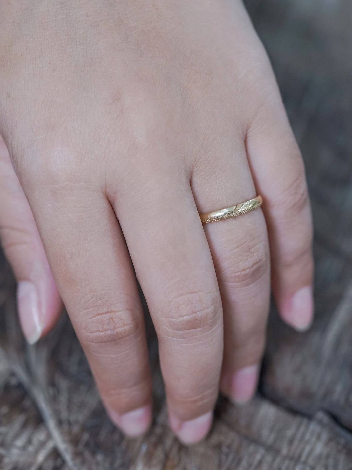 Wabi Sabi Wedding Band in Yellow Gold - Gardens of the Sun | Ethical Jewelry