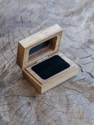 Wide Double Ring Box in Walnut - Gardens of the Sun | Ethical Jewelry
