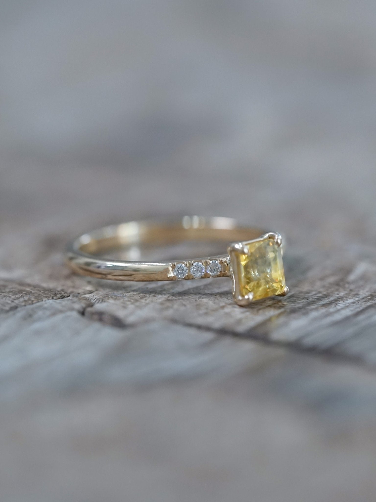 Buy Natural Certified Golden Yellow Sapphire Ring Engagement Ring Emerald  Cut Sapphire Ceylon Sapphire Astrological Ring Valentine's Day Gift Online  in India - Etsy