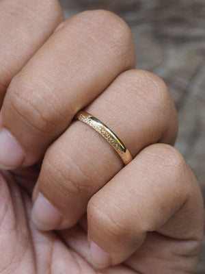 Custom Thin Wedding Ring in Gold - Gardens of the Sun | Ethical Jewelry