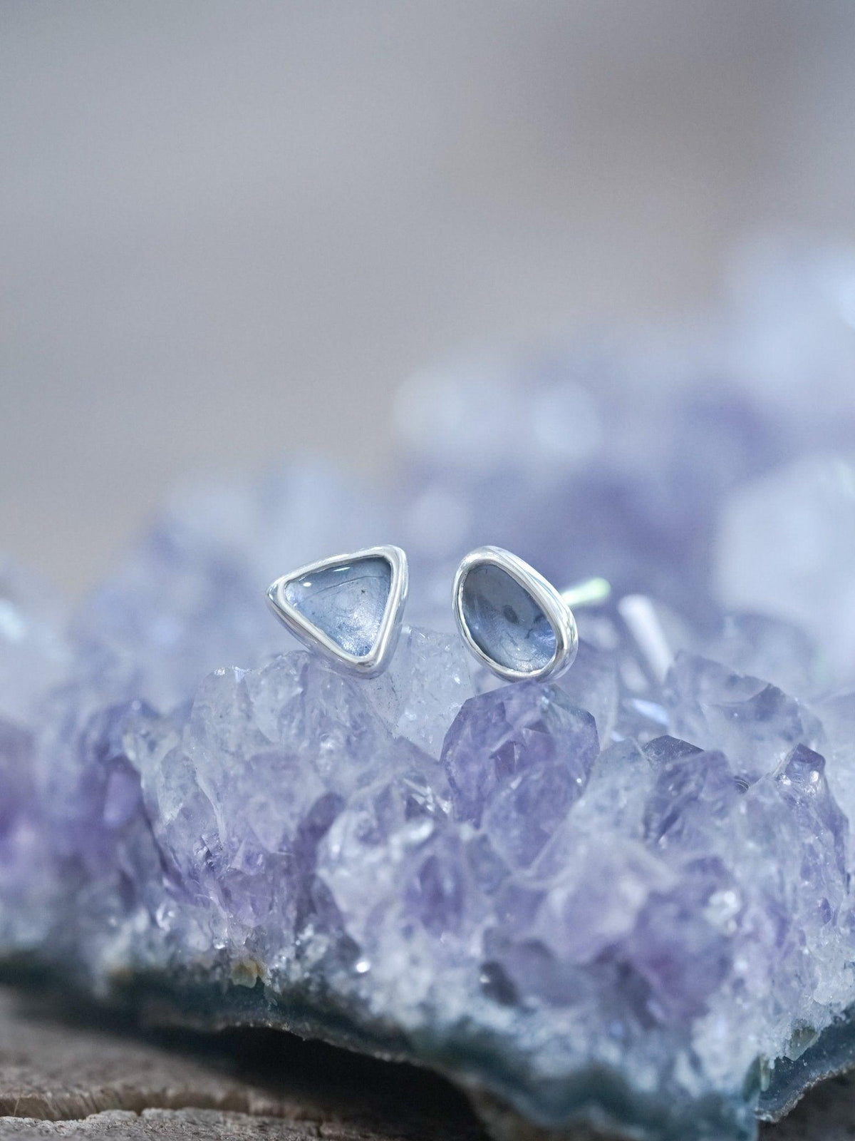 Yogo Sapphire Earrings - Gardens of the Sun | Ethical Jewelry