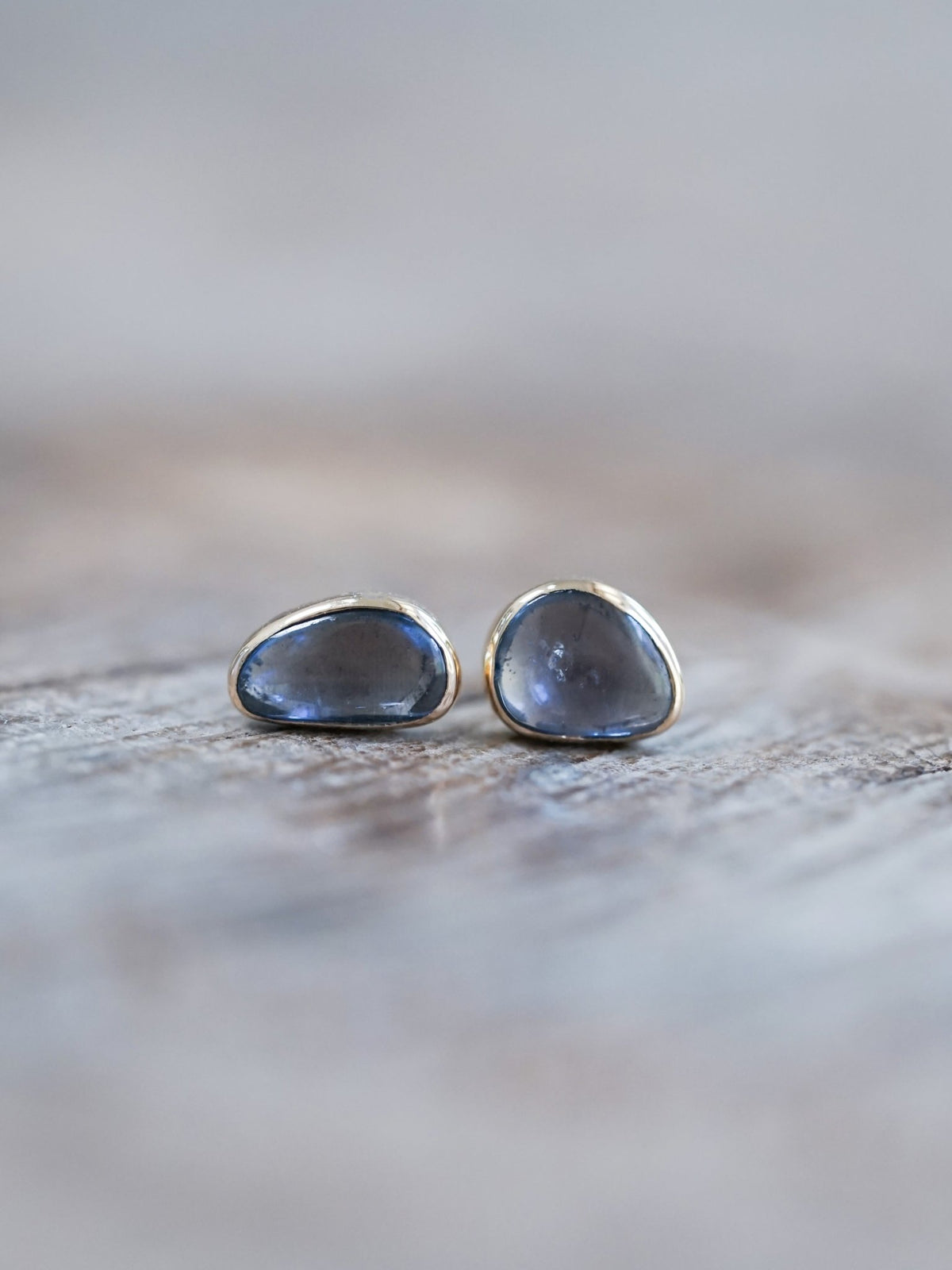 Yogo Sapphire Earrings in Ethical Gold - Gardens of the Sun | Ethical Jewelry