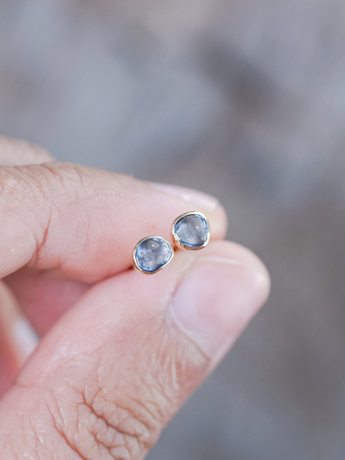 Yogo Sapphire Earrings in Ethical Gold - Gardens of the Sun | Ethical Jewelry