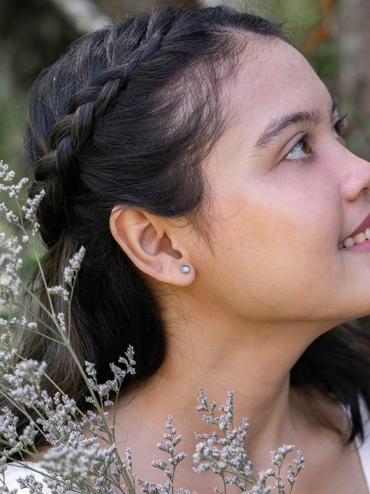 Yogo Sapphire Earrings in Ethical Gold - Gardens of the Sun | Ethical Jewelry