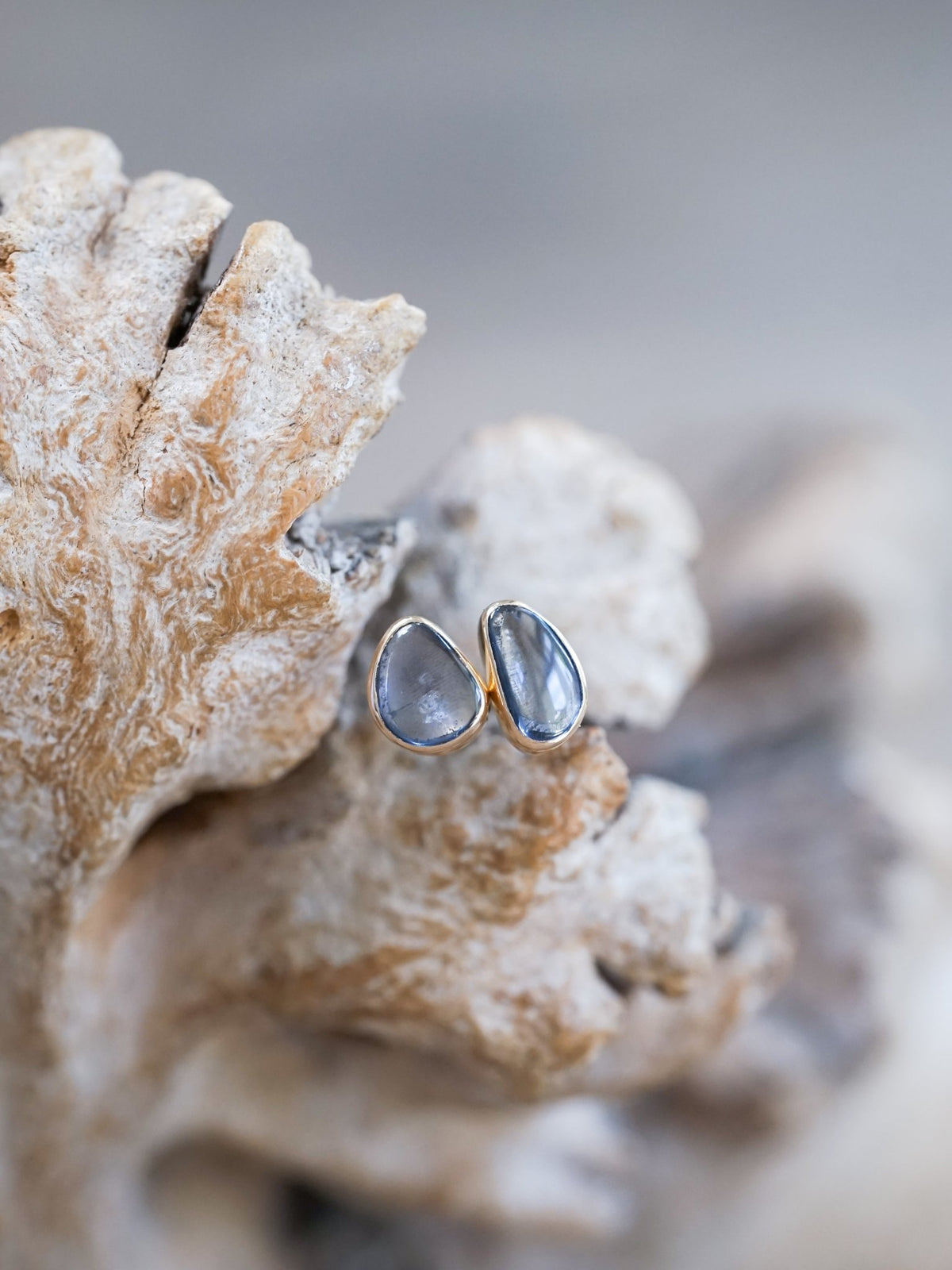 Yogo Sapphire Earrings in Ethical Gold - Gardens of the Sun | Ethical Jewelry