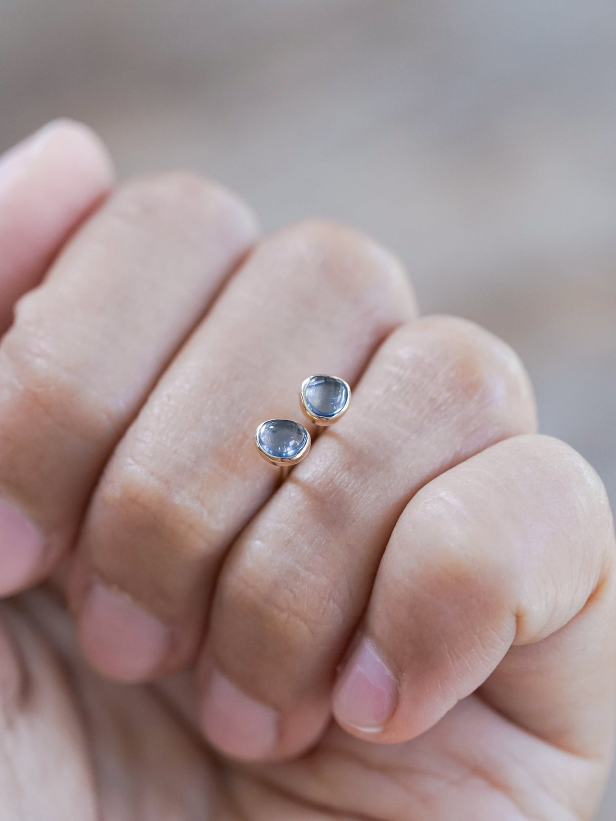 Yogo Sapphire Earrings in Ethical Gold - Gardens of the Sun | Ethical Jewelry