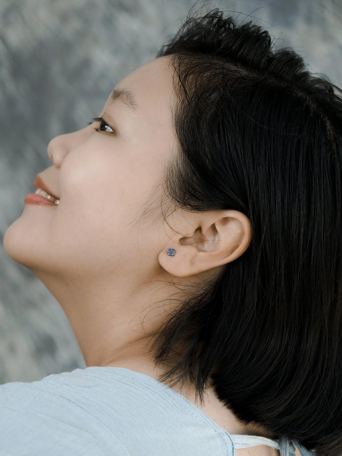 Yogo Sapphire Flower Earrings in Ethical Gold - Gardens of the Sun | Ethical Jewelry