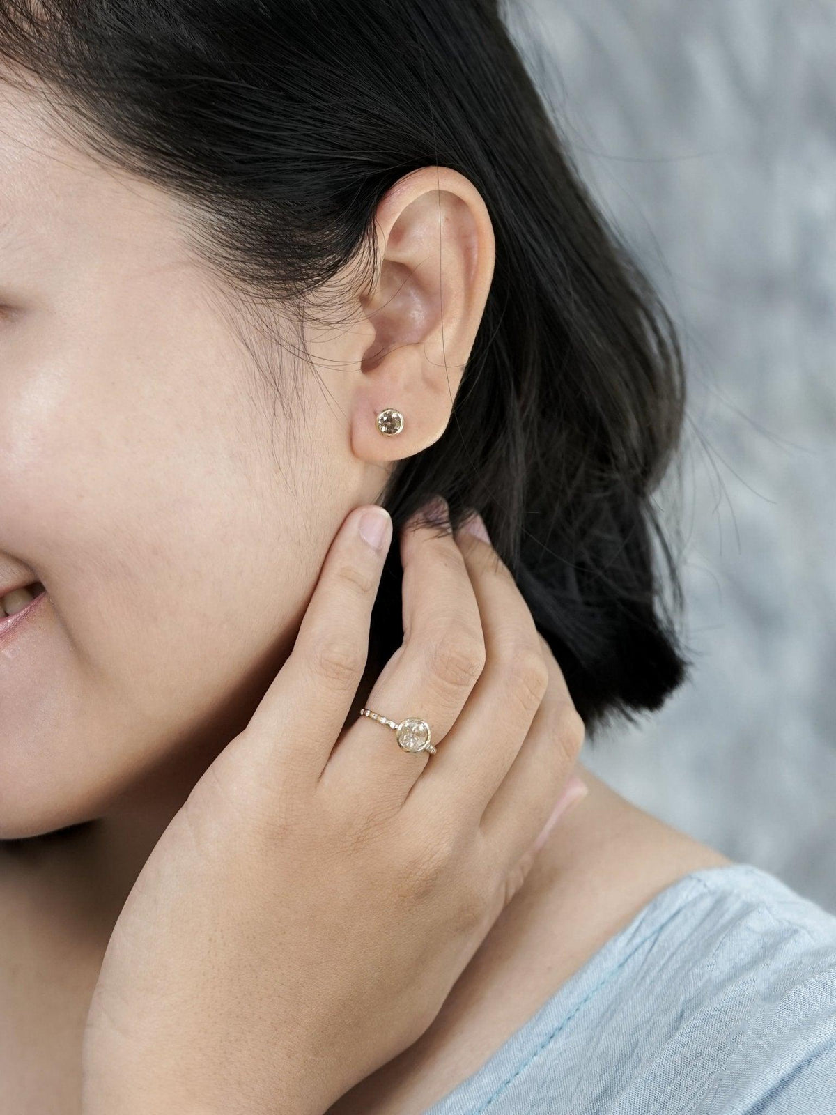 Zircon Earrings in Ethical Gold - Gardens of the Sun | Ethical Jewelry