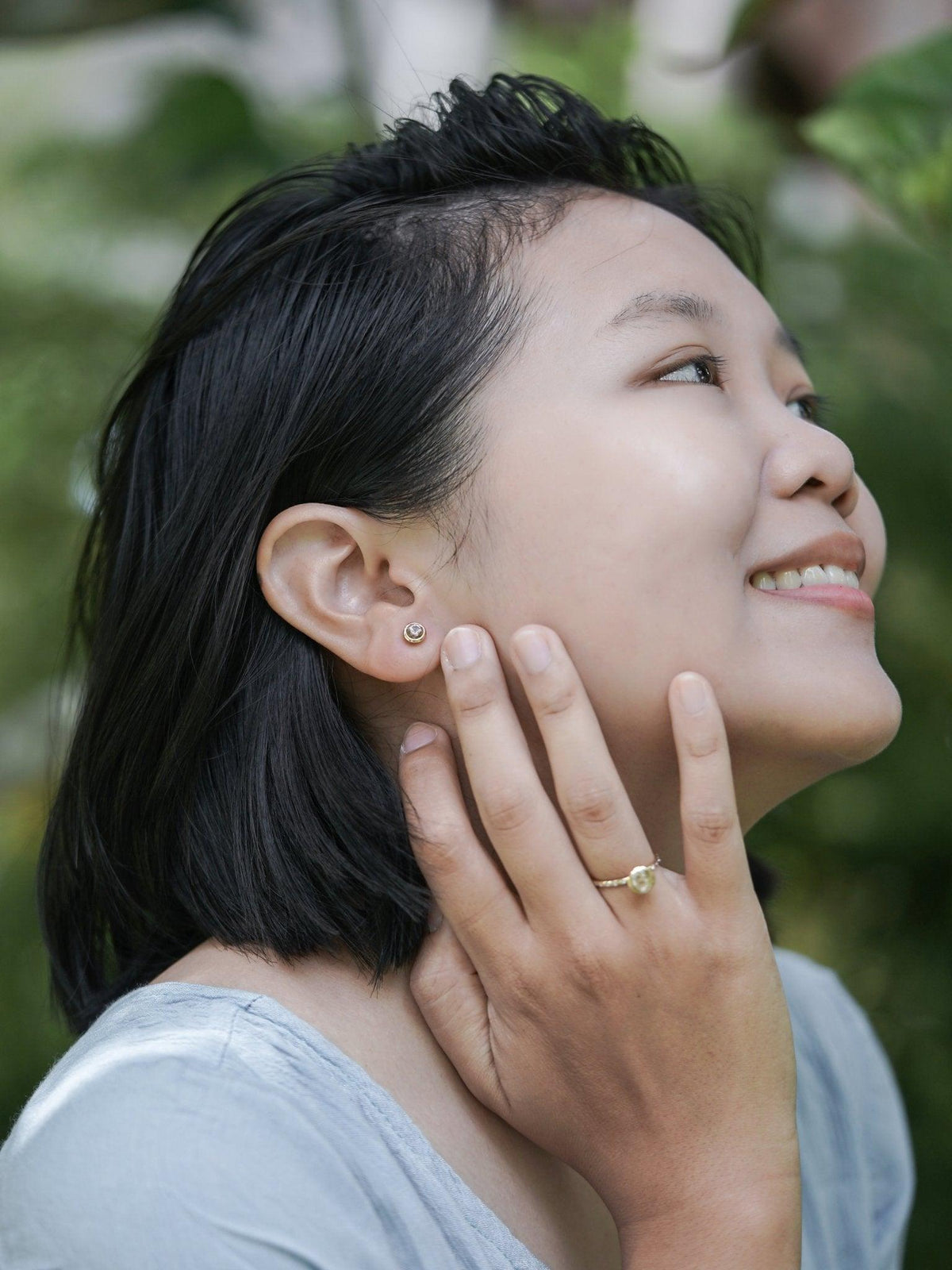 Zircon Earrings in Ethical Gold - Gardens of the Sun | Ethical Jewelry