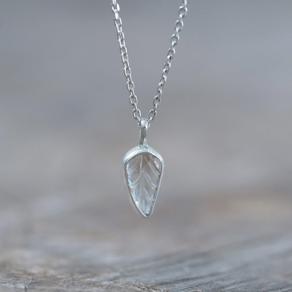 Zircon Leaf Necklace - Gardens of the Sun | Ethical Jewelry