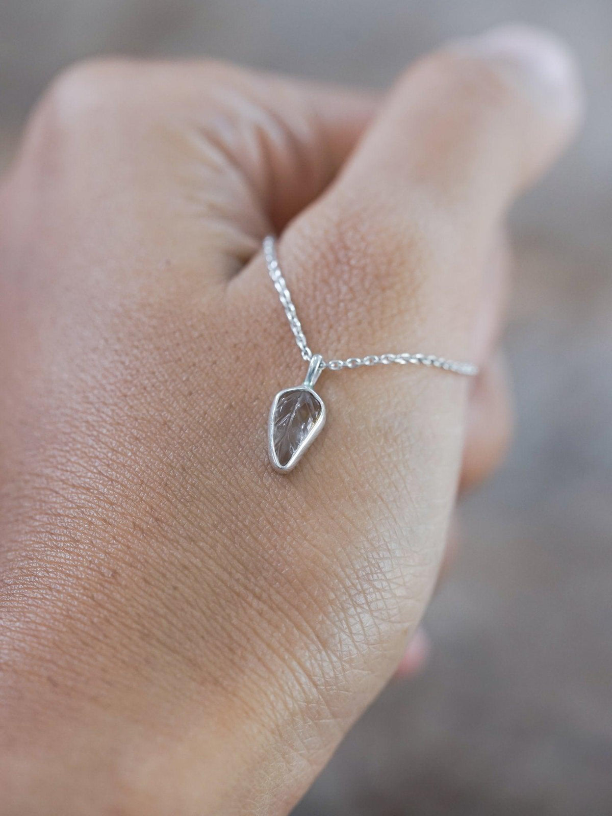 Zircon Leaf Necklace - Gardens of the Sun | Ethical Jewelry