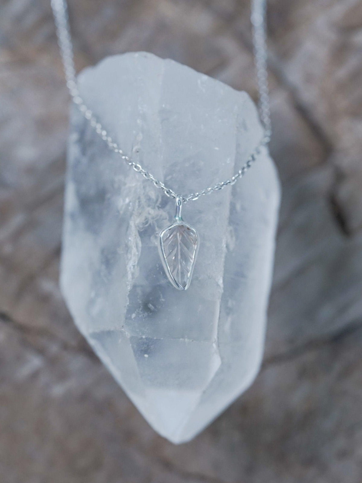 Zircon Leaf Necklace - Gardens of the Sun | Ethical Jewelry