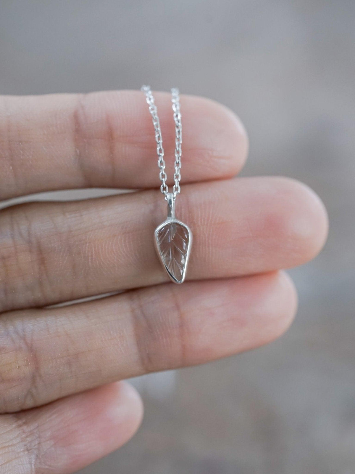 Zircon Leaf Necklace - Gardens of the Sun | Ethical Jewelry