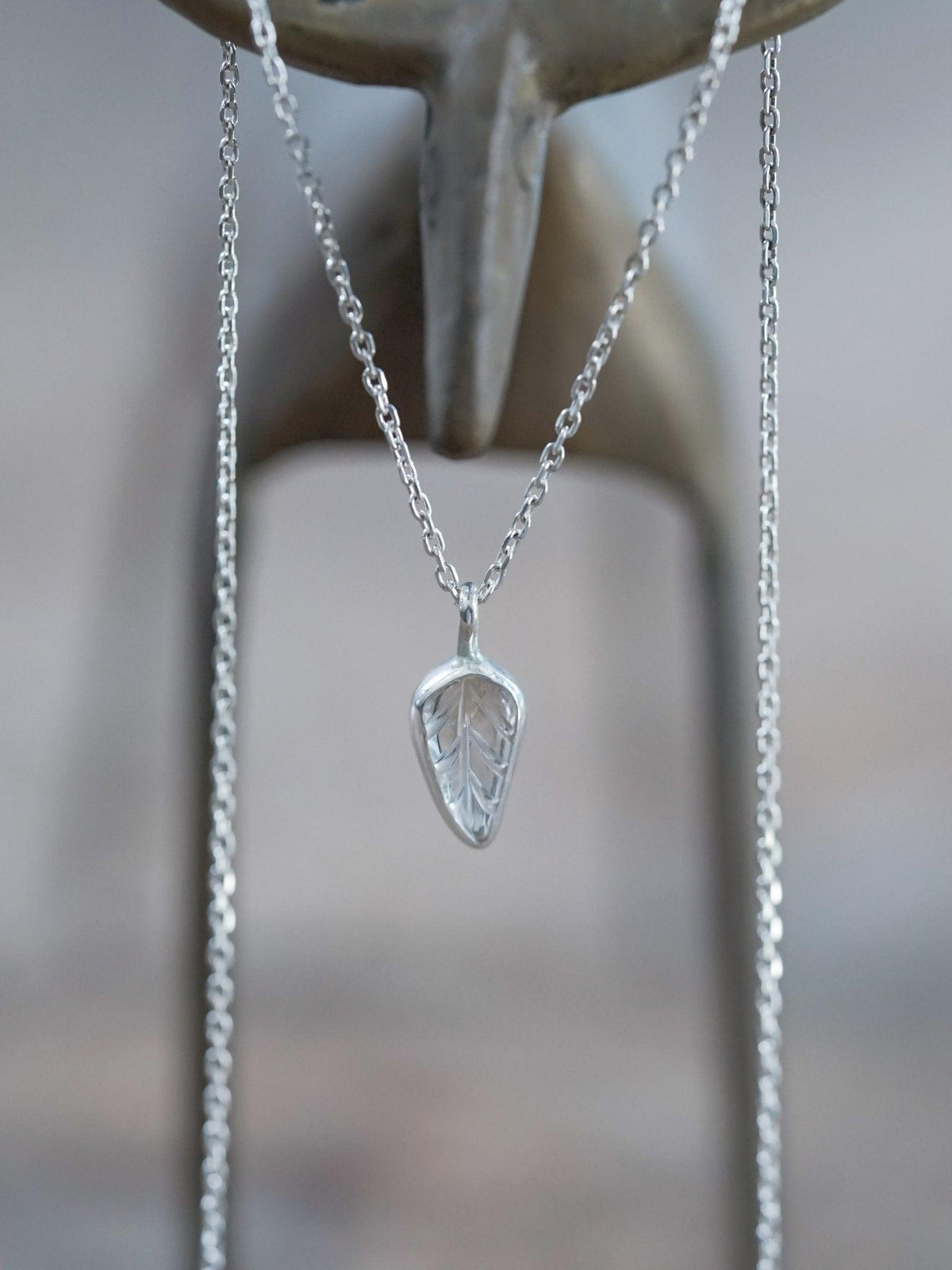 Zircon Leaf Necklace - Gardens of the Sun | Ethical Jewelry